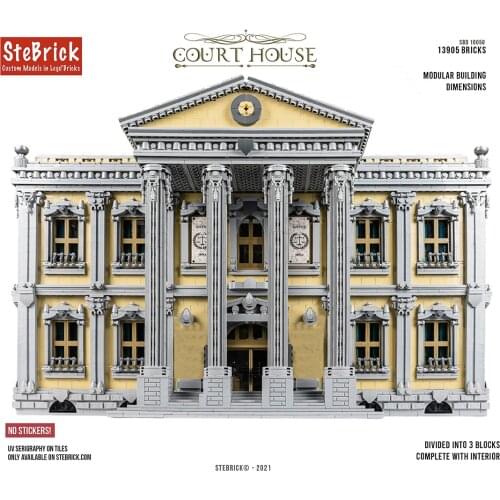 13905Pcs MOC-77106 The Court House Building Blocks DIY Small Particle Model without Stickers(Licensed and Designed by Stebrick)