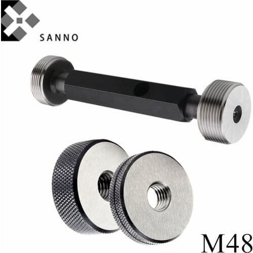 Free shipping precision thread plug gauge go & nogo M48x5x4x3x2.5x2x1.5x1.25x1x0.75x0.5 6G 6H screw ring O gauge measuring tool