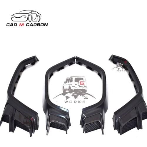 Glossy black carbon fiber car side accessories fender flare for G class W464 W463A G63 G65 ko style fender flare air vent arches