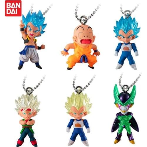 Bandai Gashapon Dragon Ball Super Z UDM BURST 32 Series Pendant Keychains Model Toys Burdock Gogeta Vegeta IV Cell Kuririn