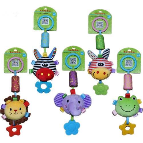 Baby Kids Rattles Toys Cotton Stroller Pram Crib Hanging Soft Plush Toys Animal Clip Baby Crib Bed Hanging Bells Toys For Babies