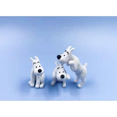 100pcs 3cm The Adventures of Tintin milou dog action figure doll hard PVC kid collection gift model toy