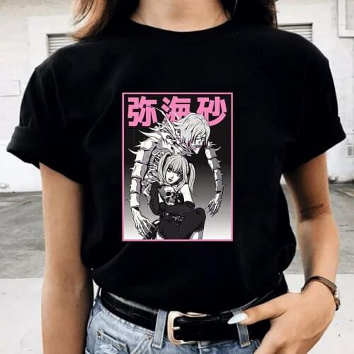 2021 Death Note Misa TShirt for Women Short Sleeved Pure Cotton Summer T-shirt Female Vintage T-shirts Japan Anime Manga T shirt
