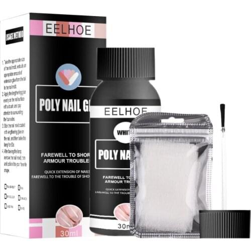 30ml Nail Fiber Extension Glue Nail Art Without Paper Support Extend Crystal Glue Broken Nail Repair Phototherapy Reinforcement