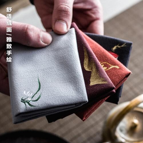 Chinese absorbent tea towels tea cloth tablecloth high-end tea pot towel Zen Kung Fu tea set accessories towel