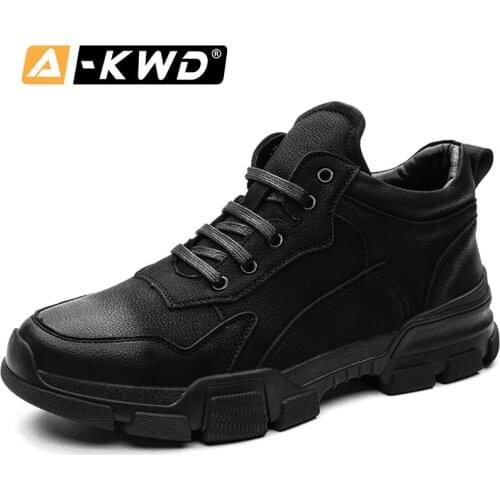 Black Men Trainers Shoes Men Leather Herenschoenen Fashion Shoes 2019 Breathable Men Casual Shoes Height-increase Mens Sneakers