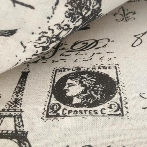 Retro Linen Fabric Printed Cotton Cloth For DIY Sewing Patchwork Quilting And Home Decoration Cloth