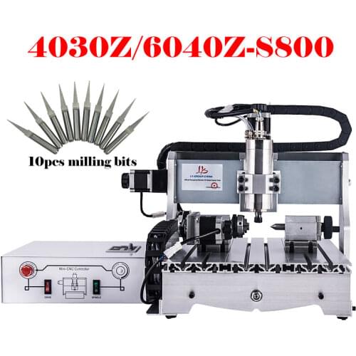 DIY Mini CNC 6040Z 3040Z 800W Router Metal Wood Engraving Milling Machine Woodworking Carving Engraver Kit Mach3 USB Port