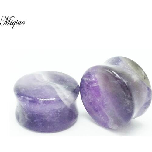Miqiao 2pcs 6mm-16mm Hot Selling Human Body Piercing Ear Tunnel New Natural Stone Ear Expander In Europe and America