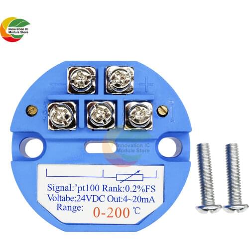 Temperature Sensor Transmitter Module D Sensor 4-20MA 0~200 RTD DC 24V 45mm diameter 1.77inch 25g