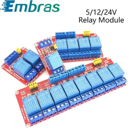 1 2 4 8 Way 5V 12V 24V Relay Module With Optocoupler Isolation, Support High And Low Level Trigger Development Board 1Pcs