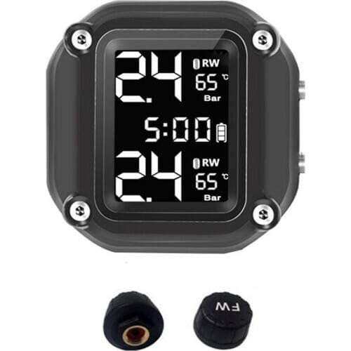 Motorcycle Tire Pressure Monitor Wireless High-precision Electric Motorcycle TPMS Detector With LCD Digital Display