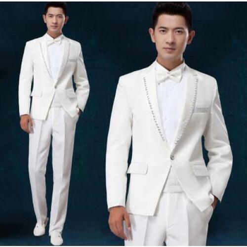 Men suits designs masculino homme terno stage costumes for singers men blazer dance clothes jacket style dress white fashion