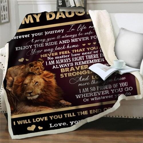 Letter Plush Blankets Bedspread Sherpa Blanket animal lion printed Couch Quilts Cover Thick Blankets Express Love encourage Gift