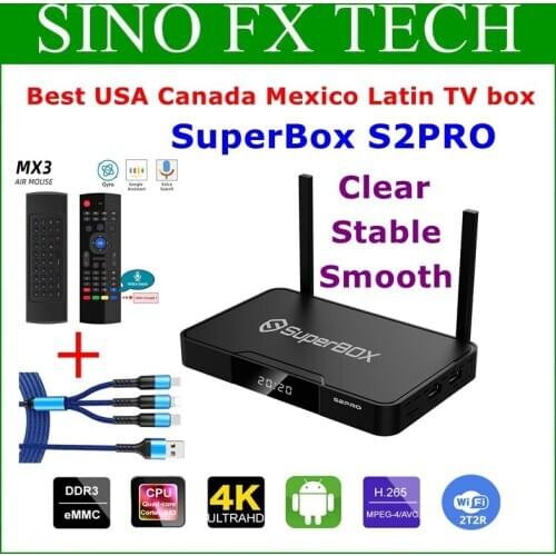 [Genuine] Superbox S2 Pro the best English TV box Android 9.0 2GB+16GB for USA Canada Mexico Latin Areas Superbox