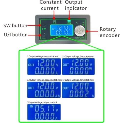 50V 5A Step-down Power Module CNC Adjustable Constant Voltage Constant Current Volt Regulator Power Module Buck Converter