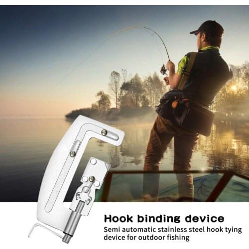 Stainless Steel Portable Fishing Hooks Line Knotter Fishing Hook Line Tying Tool Fishing Hooks Line Tier Machine Accessories