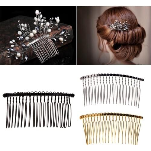 DIY Blank Metal Hair Clips Wedding Veil Side Comb 20 Teeth Bridal Hair Accessories F3MD