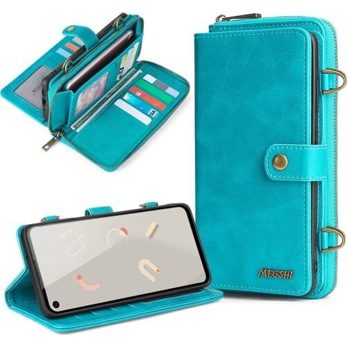 Detachable Wallet Pu Leather Multifunction Phone Case For Xiaomi 10 10pro 5g Redmi Note8 Note9 Note8pro Note9pro Black Cover