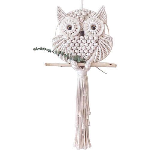Owls Macrame Wall Hanging Home Decoration Accessories Charm Car Wall Hanging Decor Hand-woven Tapestry Wall Hanging