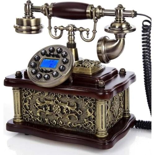 New Vintage Antique Landline fixed Telephones European Telefono Fijo For Home Office white gold mad of resin caller ID saloon