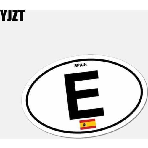 YJZT 10.5CM*6.5CM Creative Spain Country Code E Motorcycle Decal Car Sticker 6-2645