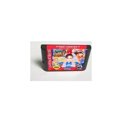 Street Game Fighter II Hyper Champion Edition - 16 Bit MD Game Card for Sega Megadrive Genesis Video Game Console Cartridge