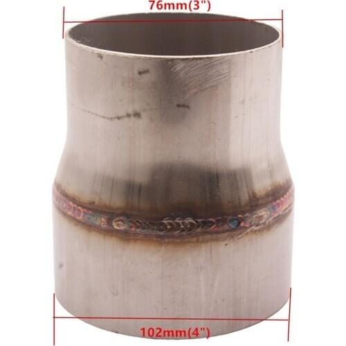 Universal 304 Stainless Exhaust Reducer Adapter Connector Tube Pipe 3" to 4"