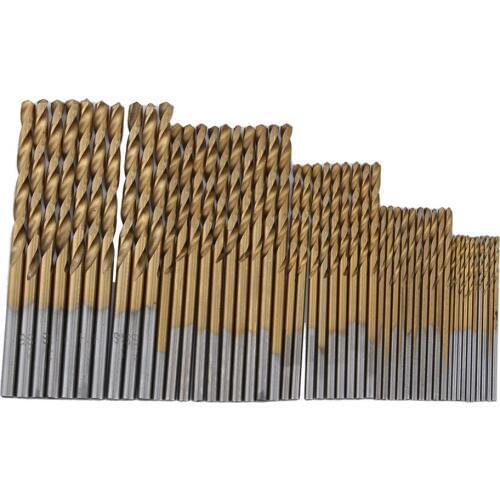 50Pcs 1/1.5/2/2.5/3mm HSS High Speed Steel Drill Bit Set Tools Titanium Coated Power Drilling Woodworking Tools High Quality
