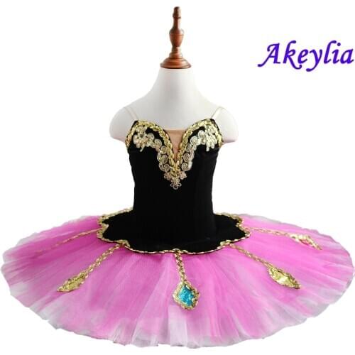 Girls Rose red pre-professional Tutu Adult Classical Ballet Tutu pancake Costume Women Ballet Stage dress Blue green