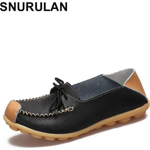 SNURULANwomens fashion comfortable plus size black lace flat shoes woman shoes lady leisure cute round toe shoesE068