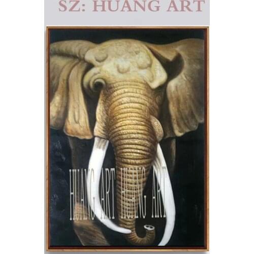 Animal Elephant Handpainted Oil Painting on Canvas wall Art square picture Room Decoration Beautiful Picture Hall bedroom sofa
