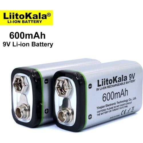 1-20PCS LiitoKala 600mAh 9V li-ion Battery 6F22 9V Rechargeable Battery For Microphone Multimeter RC Toys Temperature Gun