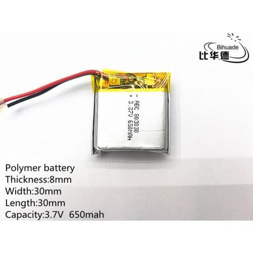 10pcs/lot Liter energy battery 3.7V 650mah 803030 Lithium Polymer LiPo Rechargeable Battery For Mp3 Mp4 Mp5 DIY