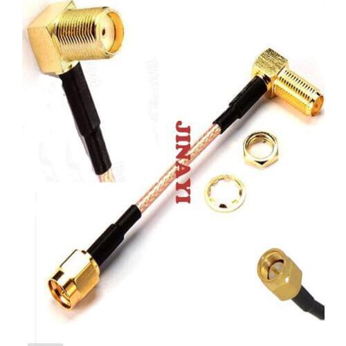 10pcs 5cm RG316 Extension Cable Right Angle SMA Female Jack to SMA Male Connector