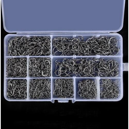 100-400pcs / Box 3#-12# Carp Fishing Hooks in Fly Fishhook High Carbon Steel Circle Fishhook Jig Barbed Pesca Fishing Hook Set