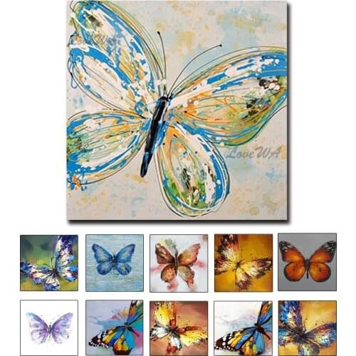 100% Handmade Cartoon Animal Butterfly Oil Paintings Home Wall Decoration Wall Art Unframed Wall Hangings Pictures For Kids Gift