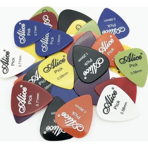 100 pcs Alice Guitar Picks Single Thickness 0.58 0.71 0.81 0.96 1.20 1.50 (mm) Color Random