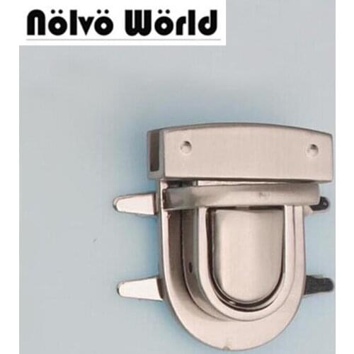 20pcs 32*42mm(1 1/4 inch) DIY mortise locks polished silver lock high quality metal bag buckle lock