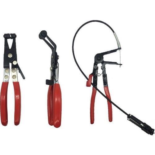 3 pcs/ lot Auto Vehicle Car Repairs Tools Bent Nose Hose Clamp Pliers Cable Type Flexible Wire Long Reach Hose Clip Pliers