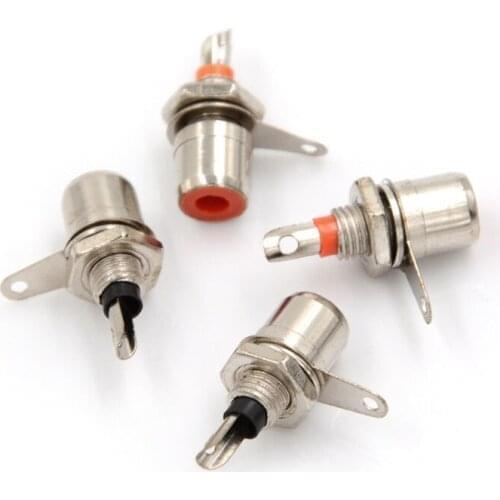 4Pcs/lot Professional RCA Chassis Panel Mount Jack Plug Socket Connectors Grade Audio Connectors Wholesale