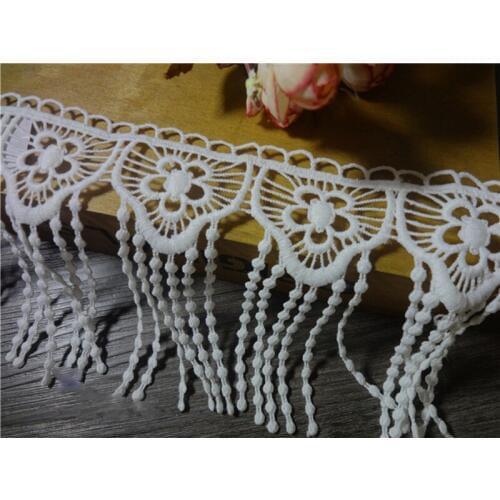 5Yards 13cm Width Free Shipping Tassel Fringe Lace Water Soluble Appliques Sewing Fabric DIY Craft Lace Trim