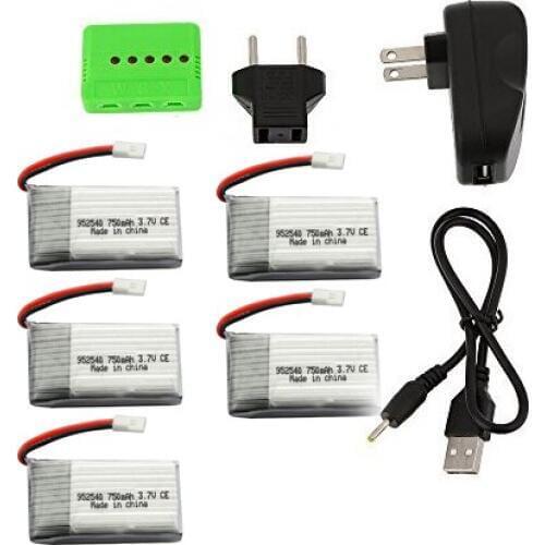 5pcs * 3.7V 750mAh 5 in 1 Lipo Battery Charger for RC Syma X5 X5C X5A X5SC X5SW Cheerson CX30 CX30W CX30S JJRC H5C H9D V931 F949