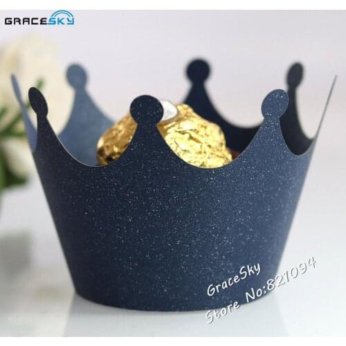 50pcs free shipping Laser cut crown Wedding Cupcakes Wrappers Baking Cakes Wrappers Birthday Party Cake holder decoration