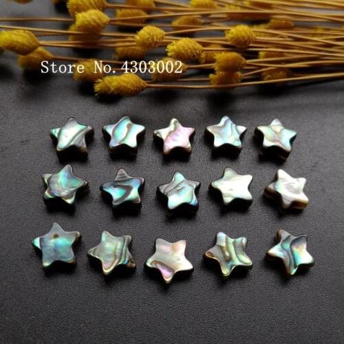 50pcs/lot 10mm 12mm Natural Star Abalone Shell Mother of Pearl shell for DIY Jewelry Star Peacock Blue Abalone MOP Pearl shell