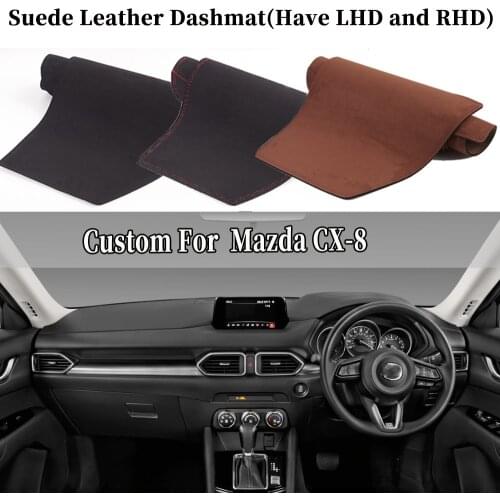 Car-styling Suede Leather Dashmat Dashboard Cover Pad Dash Carpet Auto Accessories For Mazda Cx-8 Cx8 2017 2018 2019 2020 2021