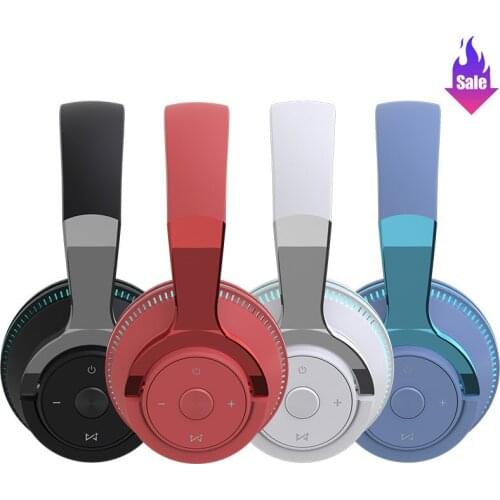 Wireless Bluetooth-compat 5.1 Headphones 24H Play Time Colorful LED Lights Headset Foldable Over Ear Headphone Stereo For Phone