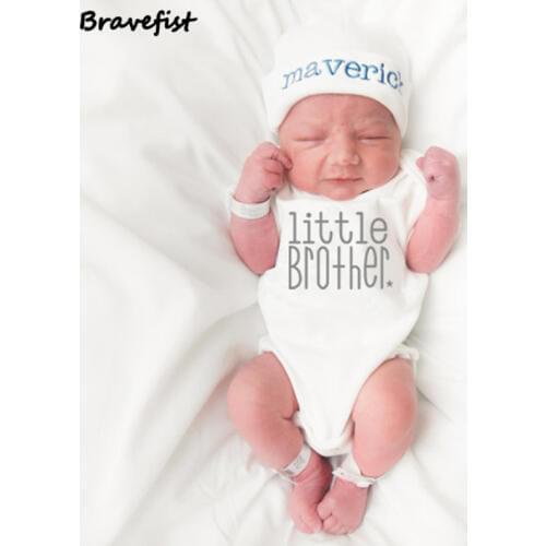White Little Brother Baby Bodysuit Summer Short Sleeve Kids Jumpsuit Newborn 0-24M Vestido Infantil Spring Children Clothing