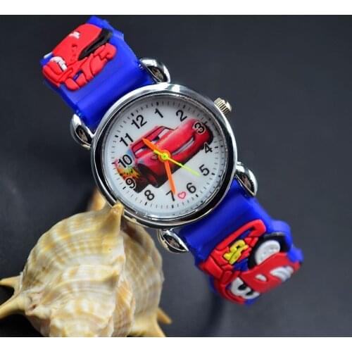 Cartoon Pretty Car Style Children Watches Kids Students Girls Quartz 3D Silicone strap Wrist Watch Clcok E14