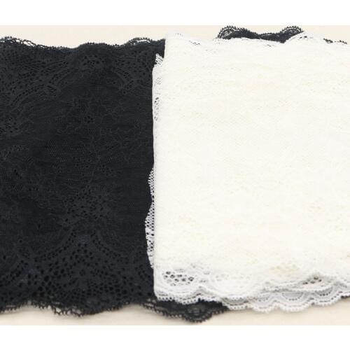 Black white 25cm wide lace fabric DIY garment textile decorative fabric lace